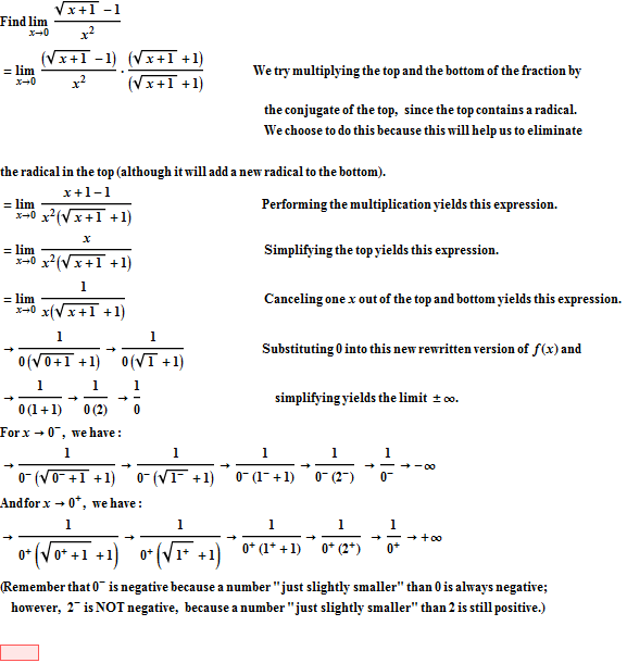 Finding Limits Algebraically